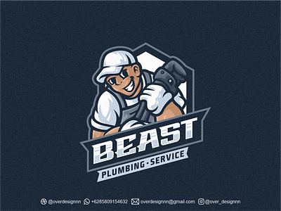 Beast Plumbing Logo beast plumbing logo branding design graphic design identity illustration logo mark plumbing logo service tshirt vector