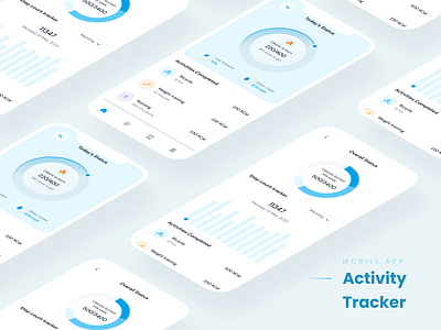 Activity tracker app concept app design graphic design ui ux vector