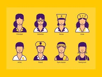 School Staff icons education school
