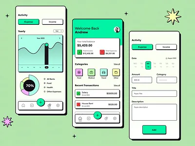 Expenses Management App UI app branding design graphic design ui ux
