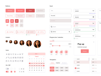 Feminine Design System branding clean design graphic design kit system ui ui ux ux web website