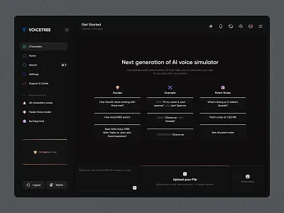 Voice simulate AI - Minimal and Flat (Dark Version) ai ai chat app bot branding chat chat gpt concept dashboard design gpt graphic design illustration logo popular technology ui uiux ux webdesign