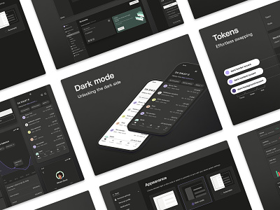 Dark mode for web and mobile bankapp dark mode design design token financial fintech tokens ui