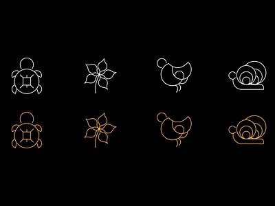 Nature icons animal nature plant