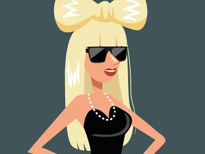 Lady gaga character illustration ladygaga singer star vector