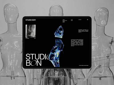 Studio Bon, 3D Fashion 3d 3d design design experimental fashion figma interaction marvelous designer metaverse motion motion graphics scroll simulation ui uidesign uiux uxui webdesign website design