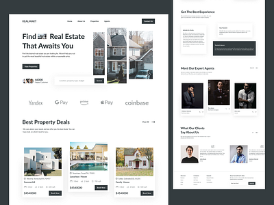 Real Estate Website Landing Page figma interaction design ui ux website