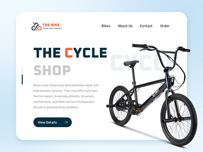 Cycle Shop - Landing Page 3d app appdesign application bike bluewhale colorcombination cycle cycleshop design figma mobile mobileapp typography ui uiux ux vm uiux