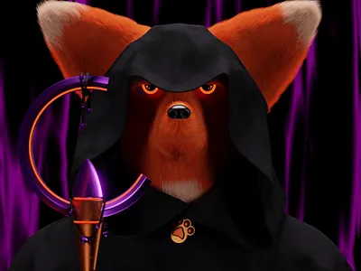 Dark mage 3d 3d model blender cape character cloak clothing collection design fox fur illustration mage magic modeling nft saga staff wizard