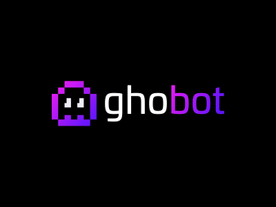 Ghobot - The Ghost Robot ai technology artifical intelligence bot branding design geometric ghost graphic design head illustration logo modern pacman pixel retro robot robotic