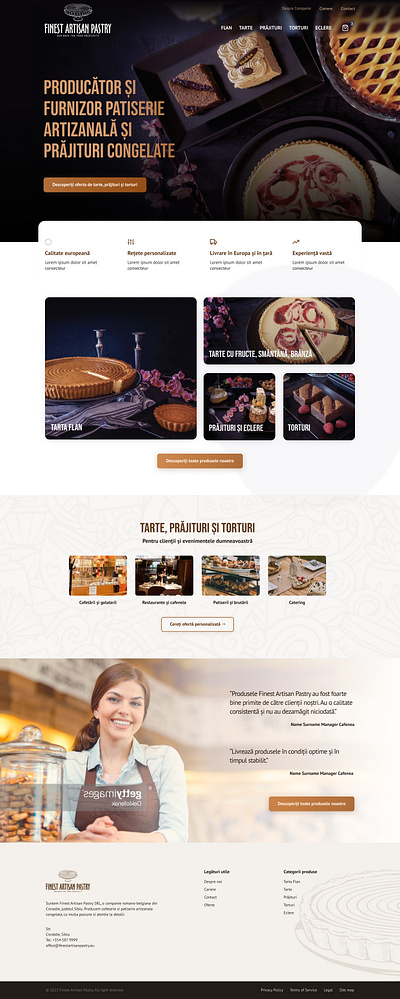 Custom Website Design for Pastry Business design home page design pastry product page design ux web design