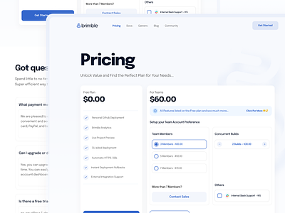 Brimble | Pricing Page Concept brimble design pricing pricing page ui uiux web web design
