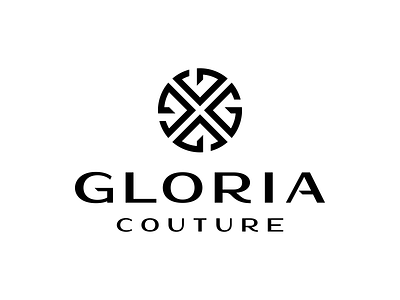 Gloria Couture branding classic classy couture designer dress fashion gloria gown lettermark logo luxury monogram symmetric symmetrical wedding