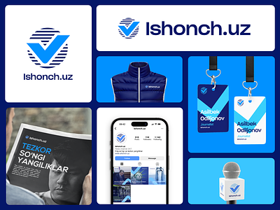 Ishonch Uz — Gazeta va Yangiliklar kompaniyasi uchun brand brand design brand identity branding design graphic design logo logo design logotype