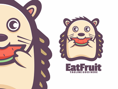 Eat Fruit animal branding cute mascot design graphic design illustration logo vector