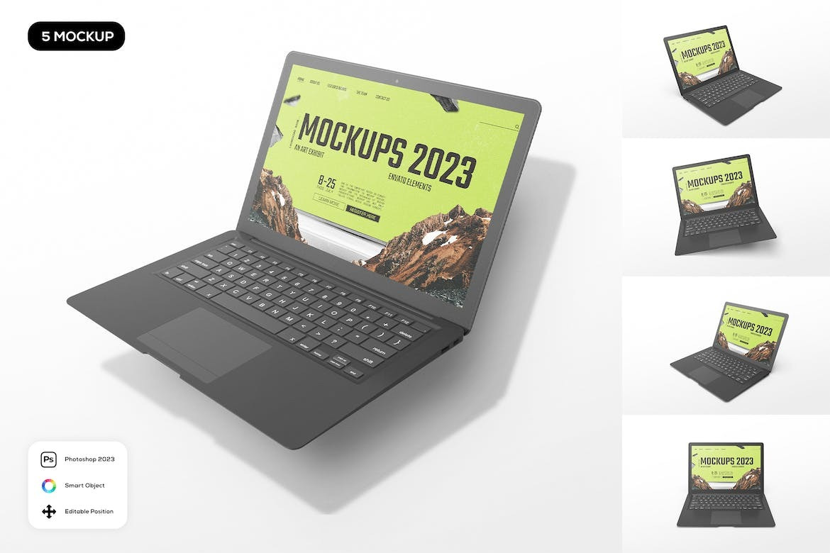 Black Generic Laptop Device Mockup abstract clean device display laptop mac macbook mockup phone phone mockup presentation realistic simple smartphone theme ui ux web webpage website