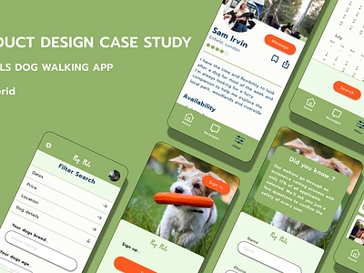 Pup Pals (dog walking app) - Product Design case study app app design case study design product design prototype ui ui design user research ux ux design