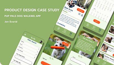 Pup Pals (dog walking app) - Product Design case study app app design case study design product design prototype ui ui design user research ux ux design