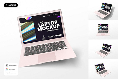 Pink Laptop Mockup abstract clean device display laptop mac macbook mockup phone phone mockup presentation realistic simple smartphone theme ui ux web webpage website
