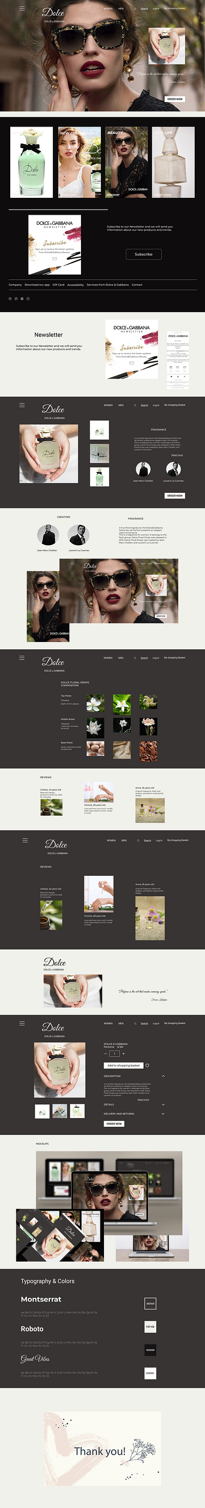 Dolce & Gabbana Perfume Landing Page branding design figma landing page perfume typography ui ux web design