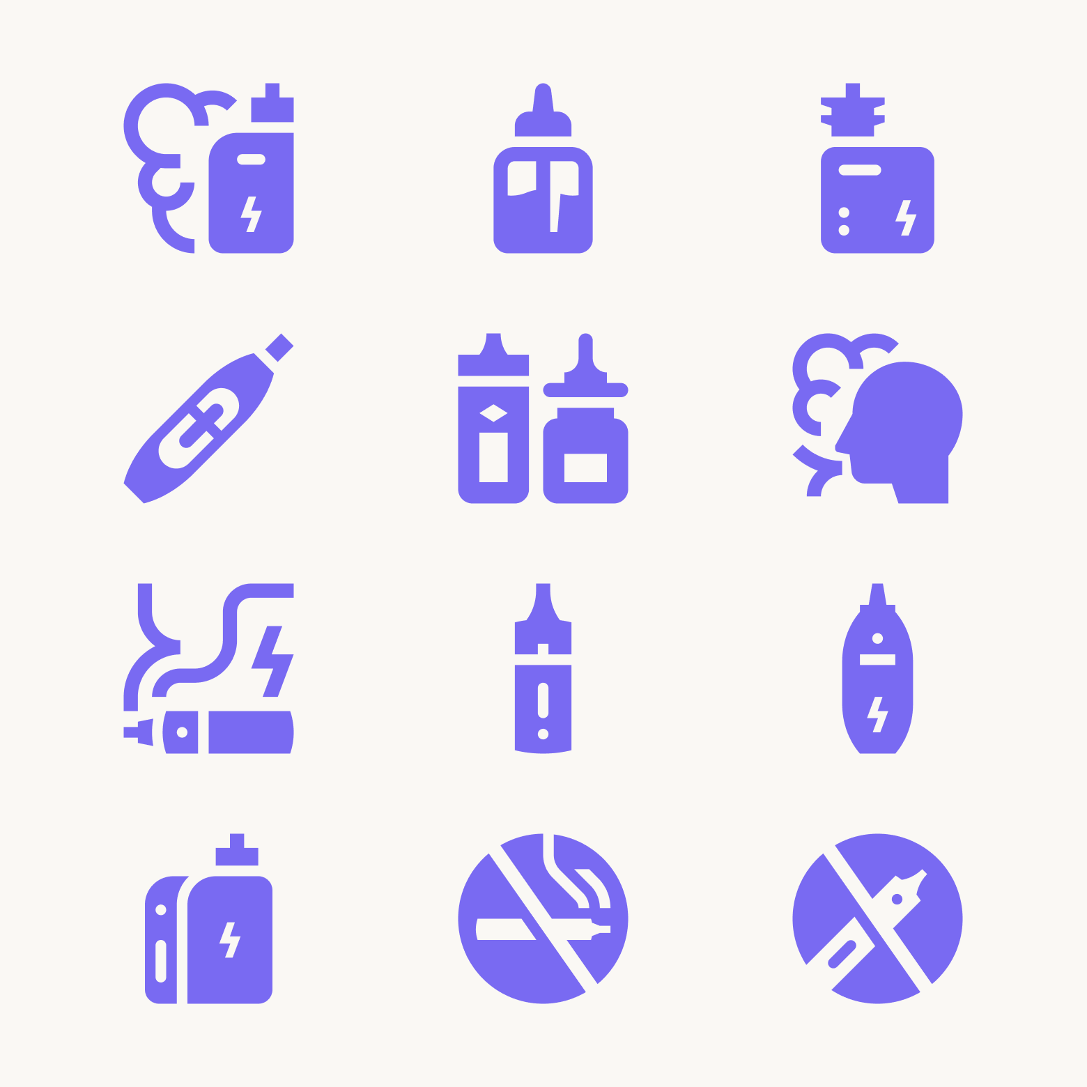 $1+, Vape Icons almost freebie cigarette device electronic cigarette gadget icons illustration iqos mod no smoking smoke smoker smoking svg ui vape vape liquid vape mod vaping vector