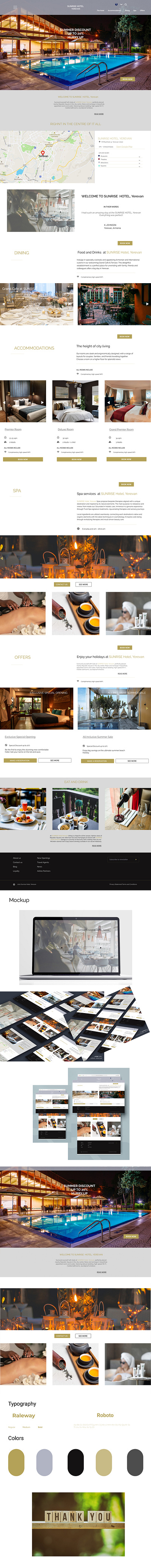 Sunrise Hotel Yerevan Landing Page branding design figma hotel landing page service typography ui ux web design