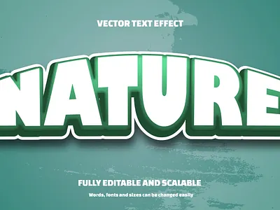 Nature Editable 3D text effect Style bright typographic