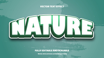 Nature Editable 3D text effect Style bright typographic