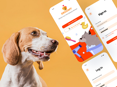 Pet Grooming Sign Up/Login Page creativedesigner cutedesigns cutestui dailyinspiration dailyui designinspiration designwithlove logindesign signuppage uichallenge