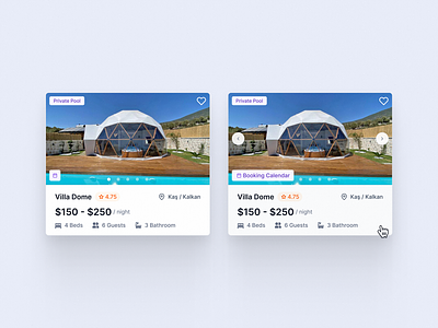 Hotel Villa Booking Website Single Card UI card card design card item card ui design hotel hotel booking hotel booking website hotel card landing page singular card travel travel ui travel website ui ui ui design ui kit villa villa booking villa ui