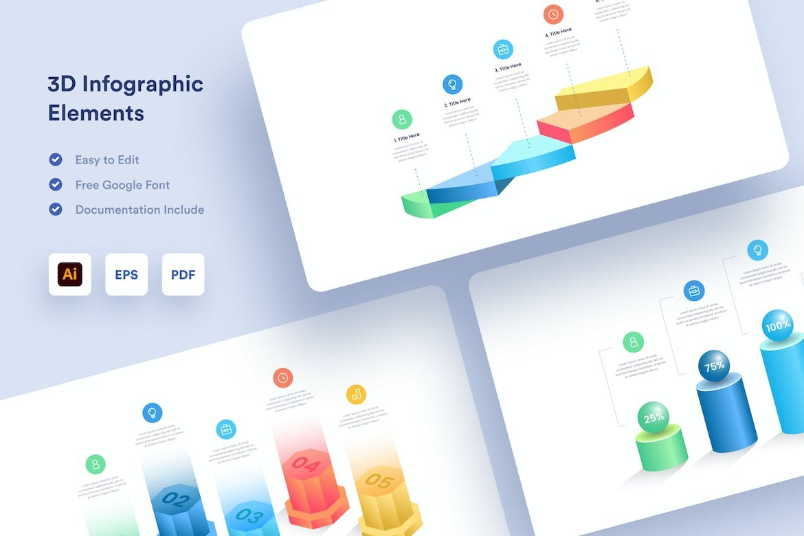 3D Business Infographic analytics annual report chart data data analysis data vis data visualisation data visualization data viz dataviz graph info graphics infographic infographic elements infographics information powerpoint powerpoint presentation stats ux