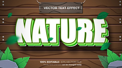 Nature Version 2 Editable 3D text effect Style green nature typographic