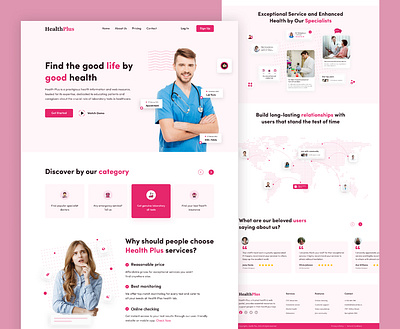 Health Care Landing Page UI interaction design landing page product design ui ux