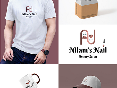 Nilam's Nail Beauty Salon Brands beauty parlour beauty parlour near me beauty salon beauty shop branding cap design hair salon near me hair styling near me illustration logo mag nails nails art salon beauty vector