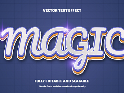 Magic Editable 3D text effect Style spark typographic