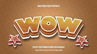 Wow Editable 3D text effect Style sayings typographic