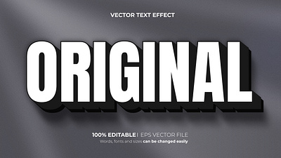 Original Editable 3D text effect Style simple typographic