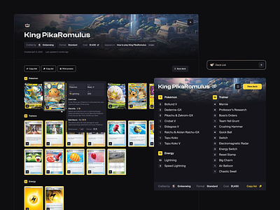 Articles / Deck List Widget deck list editor gaming pokemon pokemon tcg trading card game ui ux video games widget