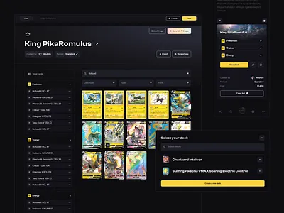Articles / Deck List Widget deck list editor gaming pokemon pokemon tcg trading card game ui ux video games widget