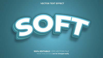Soft Editable 3D text effect Style modern text typographic