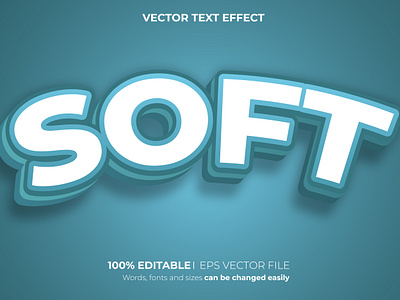 Soft Editable 3D text effect Style modern text typographic