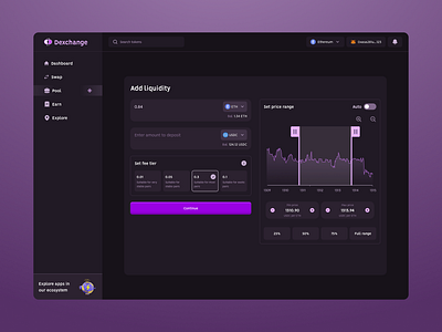 Add liquidity [Auto off] app blockchain chart darkmode design liquidity ui ux web3