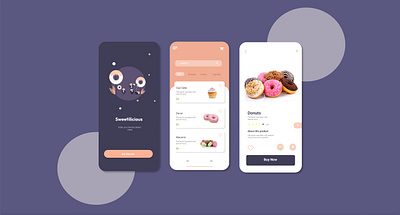 Sweetilicious App Design adobe branding design graphic design illustration logo typography ui ux vector