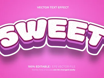 Sweet Editable 3D text effect Style sugar typographic