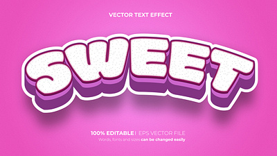 Sweet Editable 3D text effect Style sugar typographic