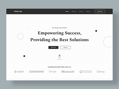 WebCraft Landing Page branding dailyui design illustration landing page logo ui ux web webdesign