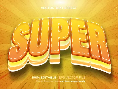 Super Editable 3D text effect Style cartoon text effect typographic