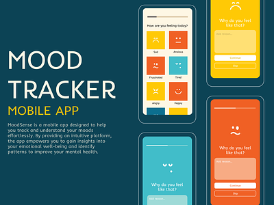 MOOD TRACKER - Mobile App 30daysuichallenge app design illustration mobile mobileapp mood moodapp tracker ui uidesign uielements