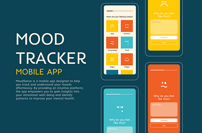 MOOD TRACKER - Mobile App 30daysuichallenge app design illustration mobile mobileapp mood moodapp tracker ui uidesign uielements