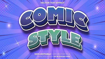 Comic Style Editable 3D text effect Style gradient typographic